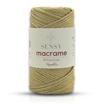 Simli Polyester Makrome İpi 3 mm 250 Gr Supla Ip ve Çanta İpliği (Hardal)