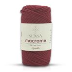 Simli Polyester Makrome İpi 3 mm 250 Gr Supla Ip ve Çanta İpliği (Koyu Kırmızı)