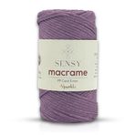 Simli Polyester Makrome İpi 3 mm 250 Gr Supla Ip ve Çanta İpliği (Mor)