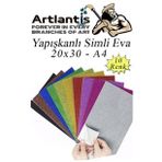 Simli Yapiskanli Eva A4 20X30 Cm 10 Renk 1 Paket Simli Yapiskanli Eva Sungeri 10Lu Okul Kres Anasinifi Elisi Etkinlikleri