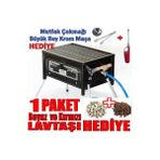 Simline Kırmızı Lav Taşlı Fırınlı Tüplü Mangal Maşa