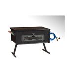 Simline Lav Taşlı Cam Fırınlı Tüplü Büyük Boy Mangal 52,5 Cm Siyah
