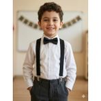 Şimo Butik Çocuk 23 Nisan Ayarlanabilir Askı Papyon Takımı 1-10 Yaş Siyah - Standart