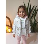 Şimo Butik Kız Bebek Çiçekli Üçlü Takım (Omuzdan Çıtçıtlısweatshirt+ Kapşonluyelek+Pantolon) - 6 - 9 Ay