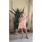 Şimo Butik Kız Çocuk Şortlu Takım Yıldızlı Somon, Yeşil, Lila - Pembe - Altın - 4 - 5 Yaş
