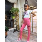 Şimo Butik Kız Çocuk Tayt Kışlık Şardonlu Pamuklu Beli Lastikli Kedili Pembe - Pembe - Açıkpembe - Krem - 4 Yaş