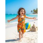Şimo Butik Kız Çocuk Yazlık Şortlu Tulum Elbise (Şortsal) Neşeli Fırfırlı Turuncu Terletmez Nefes Alan Kumaş - 4 - 5 Yaş
