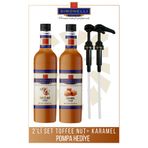 Simonelli Kahve ve Kokteyl Şurubu 2’li Toffee Nut ve Karamel 700 ml Pompa Hediye