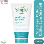Simple 150 ml Arındırıcı Yüz Yıkama Jeli Yağlı Ciltler İçin Cadı Fındığı ve Çinko ile Derin Temizlik