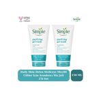Simple Daily Skin Detox Siyah Nokta Tıkalı Gözenekler Derinlemesine Temizle Yüz Yıkama Jeli 150 ML 2'li Set