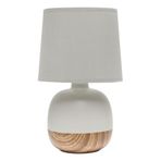 Simple Designs Home LT2078-LWG Petite Mid Century Masa Lambası, Açık Ahşap ve Açık Gri