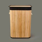 Simple Living Living Bambu Çamaşır Sepeti - Siyah - 60 Lt