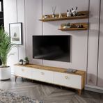 Simple Modern 180 Cm Smp18033 Tv Ünitesi 2 Raflı Eekru Ceviz Ceviz - Ekru