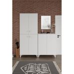 Simple Sp6190 Ayakkabılık 6 Kapaklı Mutfak Dolabı Balkon Dolabı Kiler Banyo Dolabı Çok Amaçlı Dolap Beyaz Gümüş Beyaz - Gümüş