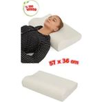 Simple The Pillow 57 cm Boyun Yastığı Ortopedik Yastık Düzleşme ve Boyun Ağrıları Için Destekli Yastık - 58 x 38 cm - Beyaz