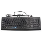 SIMPLETEK - Evrensel İnce Kablolu USB Klavye + QWERTY Rusça Önceden Uygulanmış Düzen Çıkartmaları - Siyah
