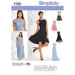 Simplicity 1195 Gece Elbisesi, Kokteyl Elbisesi, Beden 32-40