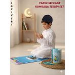 Simply Line Çocuk Takke Tesbih Kumbara Kutu Seccade Set Erkek Kız Çocuk Seccadesi Namazlık Namaza Alıştırma Hediyelik - Lacivert-70497 - 45 x 90 cm