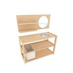Simre Kids Montessori Self-care Station Ergonomik Ahşap Lavabo & Raf Ünitesi Kişisel Bakım Ve Hijyen Alışkanlığı Geliştiren Oyun Seti