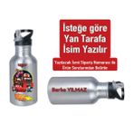 Simsek Maq. Baskılı Pipetli Metal Suluk 600ML. - GÜMÜŞ-02