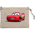 Şimşek Mcqueen Cars Krem Clutch Astarlı Cüzdan / El Çantası - 25x18cm