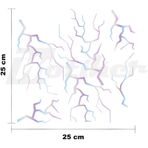 Şimşek Sticker 25x25cm Folyo Kesim Evrensel Desen Kaplama Hologram