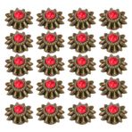 Simülasyon Turkuaz Alaşım Perçinleri, Papatya Dekoratif Conchos tokaları Net Doku Dericilik Için Narin (BLACK) (kırmızı)