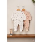 Simurg Baby Kız Bebek Çiçek Desenli 2li Tulum Takımı Yenidoğan Kıyafet 0-3-6 Ay