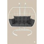 Simurg Salıncak ve Design Çift Kişilik Bahçe Balkon Salıncağı - Damla Salıncak - ANTRASİT MİNDER - Beyaz