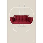 Simurg Salıncak ve Design Çift Kişilik Bahçe Balkon Salıncağı - Damla Salıncak - BORDO MİNDER - Beyaz