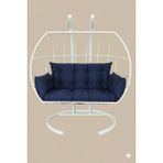 Simurg Salıncak ve Design Çift Kişilik Bahçe Balkon Salıncağı - Damla Salıncak - LACİVERT MİNDER - Beyaz