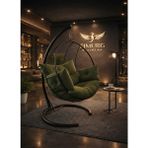 Simurg Salıncak ve Design Xl Damla Salıncak - Büyük Boy Bahçe Balkon Salıncağı - Haki
