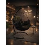 Simurg Salıncak ve Design Xl Damla Salıncak - Büyük Boy Bahçe Balkon Salıncağı - Siyah
