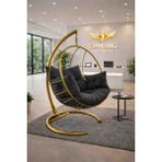 Simurg Salıncak ve Design XL Gold Damla Salıncak - Büyük Boy Bahçe Balkon Salıncağı - ANTRASİT MİNDER