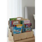 Simux Carry Montessori 4 Raflı Ahşap Mini Kitaplık -Çocuk Odası Kitaplık - Masaüstü Mini Kitaplık - Akçaağaç