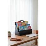 Simux Carry Montessori 4 Raflı Ahşap Mini Kitaplık -Çocuk Odası Kitaplık - Masaüstü Mini Kitaplık - Siyah