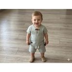 Simya Bebe - 2'li Takım. Keten Gömlek ve Şort Pantolon - Erkek - 9 Ay - Su Yeşili
