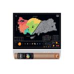 SinaTicaret Eğitici Öğretici Metalik Scratch Map Türkiye Haritası Güneş Sistemli Il Plakalı Alan Kodlu Xl