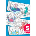 SinaTicaret Sualtı Yaşamı Okyanus Temalı Dev Boyama Kağıdı Rulosu, 5 Metre x 45 cm, Çocuklar İçin Eğitici Aktivite