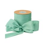 Sinbeon Hediye bandı adaçayı yeşili, 3,8 cm genişliğinde 23 m kurdele bandı, şifon bant, kumaş, okaliptüs, nane yeşili, saten bant, dekorasyon, düğün, hediye paketi, çiçek buketi, parti, ev için