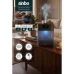 Sinbo SAH-6119 Ultrasonik Hava Nemlendirici - Koyu Gri | Sessiz Çalışma, Şık Koyu Gri Tasarım M0503SIN6119