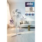 Sinbo Sf-7704 Ayaklı Vantilatör 16 İnç 35W Sessiz Fan 3 Kademeli Yükseklik Ayarlı Ev Tipi