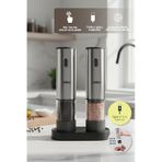 Sinbo SHB-7521 Otomatik Tuz ve Karabiber Öğütücü Seti Standlı Type-C Şarjlı Ayarlanabilir Öğütme - Inox