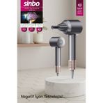 Sinbo SHD-1739 BLDC Saç Kurutma Makinesi Gri – Sessiz, 4 Isı, 3 Hız Ayarı