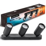 SINCELIGHT Ayarlanabilir Tavan Spotları, 3 Lamba Başlığı, GU10 Soketli, Tavan/Duvara için Yüzeye Montaj, Oturma Odası Yatak Odası Mutfak için 360° Dönebilen Raylı Spotlar, Mat Kaplama (Ampuller Hariç)