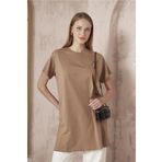 SİNDAL Basıc Kısa Kol T-shirt 4-6688 - KAHVERENGİ