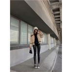Sindi Moda Dean Kürklü Biker Ceket 20037 - 476-Bordo