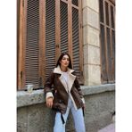 Sindi Moda Linda Tasarım Içi Kürklü Kaban 10028 - 38 - Acı Kahverengi