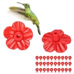 Sinek kuşu yemliği, yedek çiçekler, sinek kuşu besleyici, sinek kuşu besleyici, 30 set, benzersiz değiştirilebilir sinek kuşu kuş yemliği, (kırmızı)
