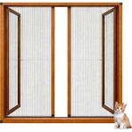 Sineklikstore Akordiyon Duble Kapı Kedi Sinekliği – 140 x 240 cm – Açık Kahverengi – Demir, Ahşap, Çelik, Pimapen ve Alüminyum ile Uyumlu